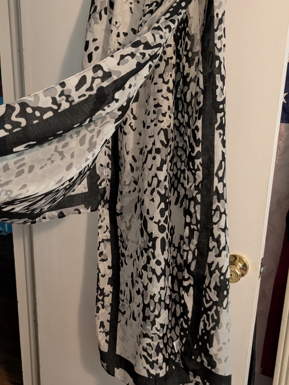 Studio Black and White Abstract Print Scarf Wrap - Picture 8 of 8
